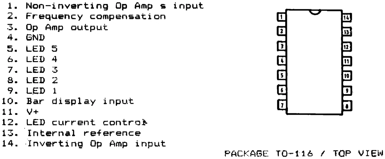 IPRS Băneasa βL105: Pinout (1990 catalogue)