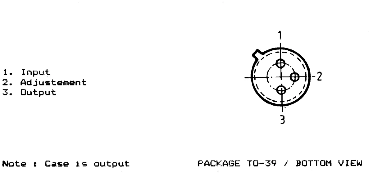 IPRS Băneasa βM317: Pinout βM317H, βM317AH (TO 39) (1990 catalogue)