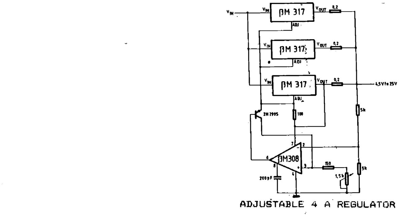 IPRS Băneasa βM317: Adjustable 4 A regulator (1990 catalogue)