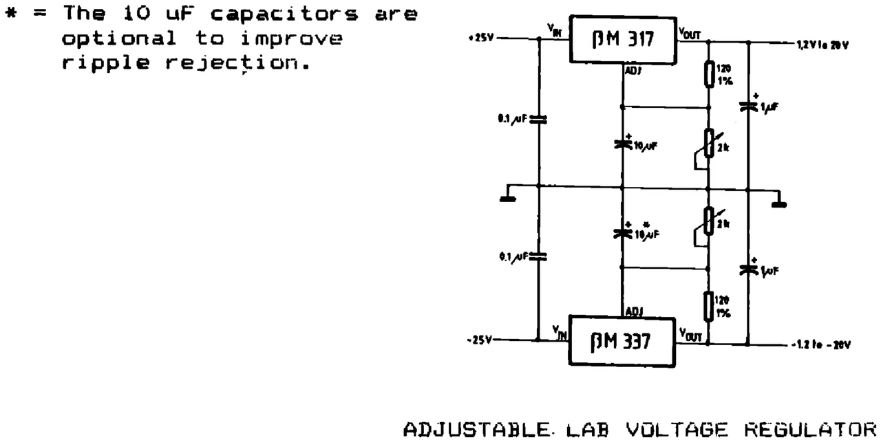 IPRS Băneasa βM337: Adjustable lab voltage regulator (1990 catalogue)
