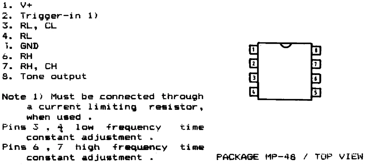 IPRS Băneasa βML8204: Pinout βML8204 (1990 catalogue)