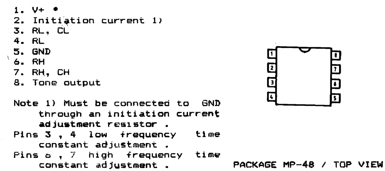 IPRS Băneasa βML8204: Pinout βML8205 (1990 catalogue)