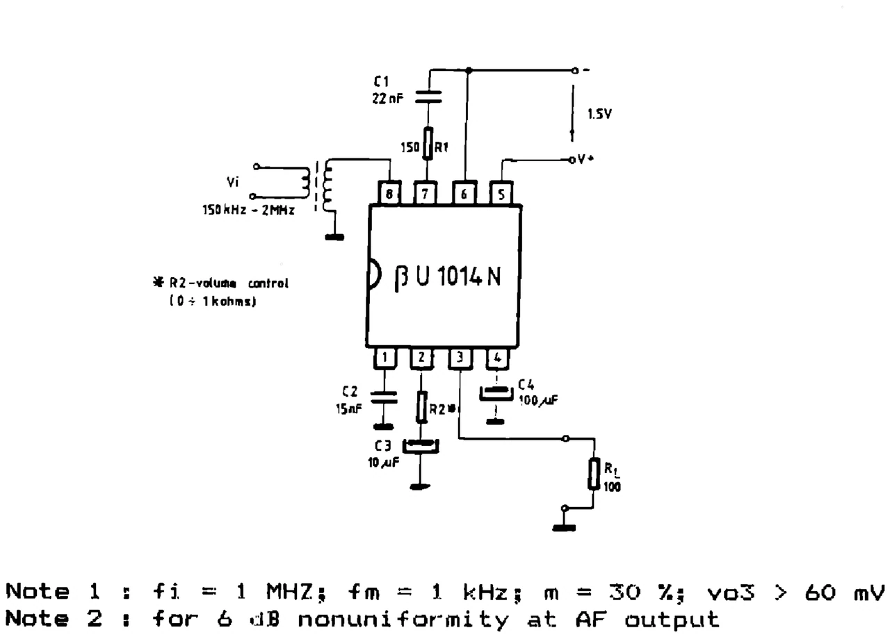 IPRS Băneasa βU1014N: Typical application (1990 catalogue)