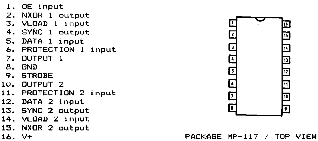 IPRS Băneasa βU14202: Pinout (1990 catalogue)