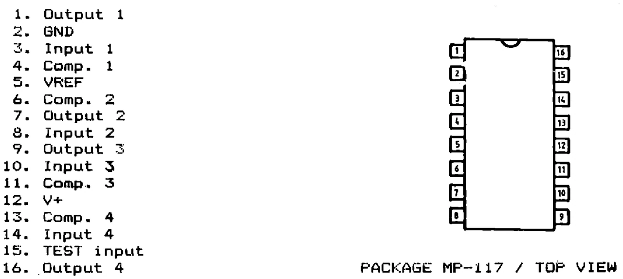 IPRS Băneasa βU14204: Pinout (1990 catalogue)