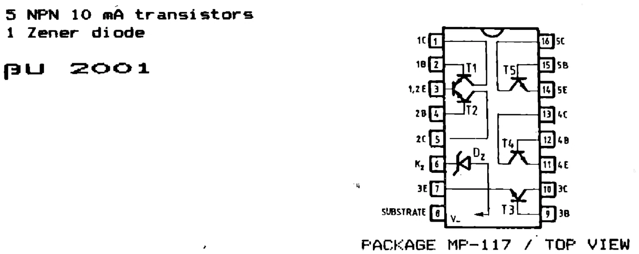 IPRS Băneasa UNICIP 2000: Design kit βU2001 (1990 catalogue)