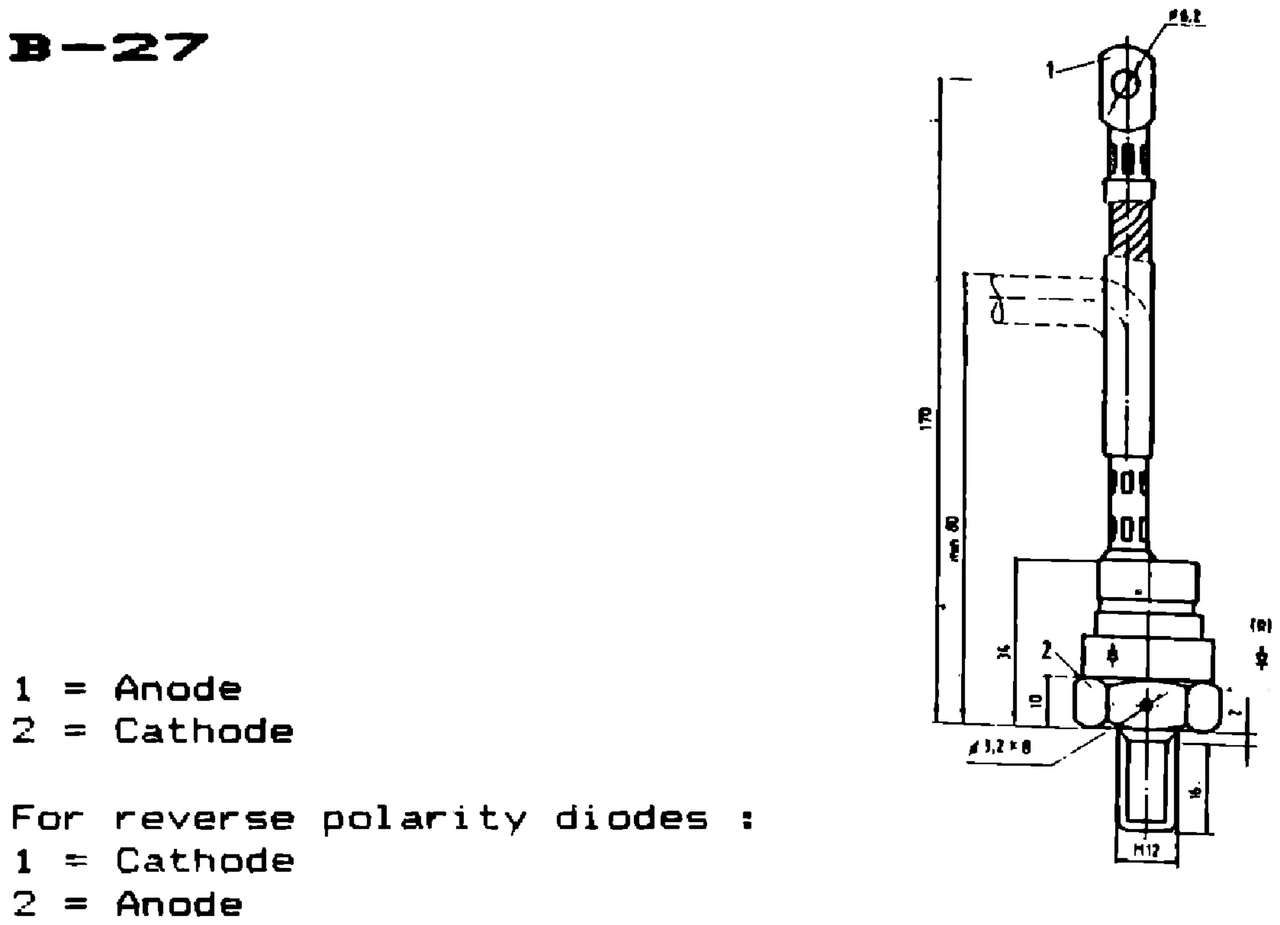 IPRS Băneasa K1040…K1140: B-27 case outline, silicon diodes (dimensions in mm)