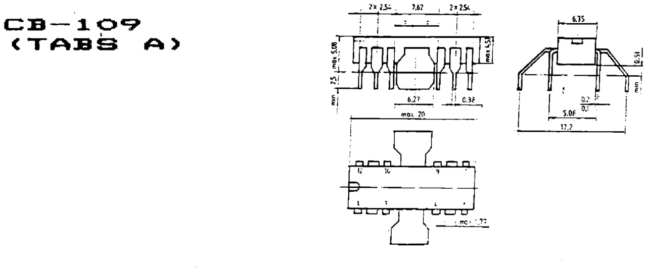 IPRS Băneasa TBA810S: CB-109 (TABS A) case outline (dimensions in mm)