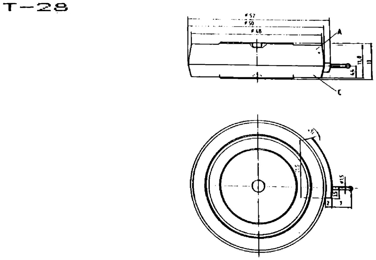 IPRS Băneasa D208S: T-28 case outline, silicon diodes (dimensions in mm)