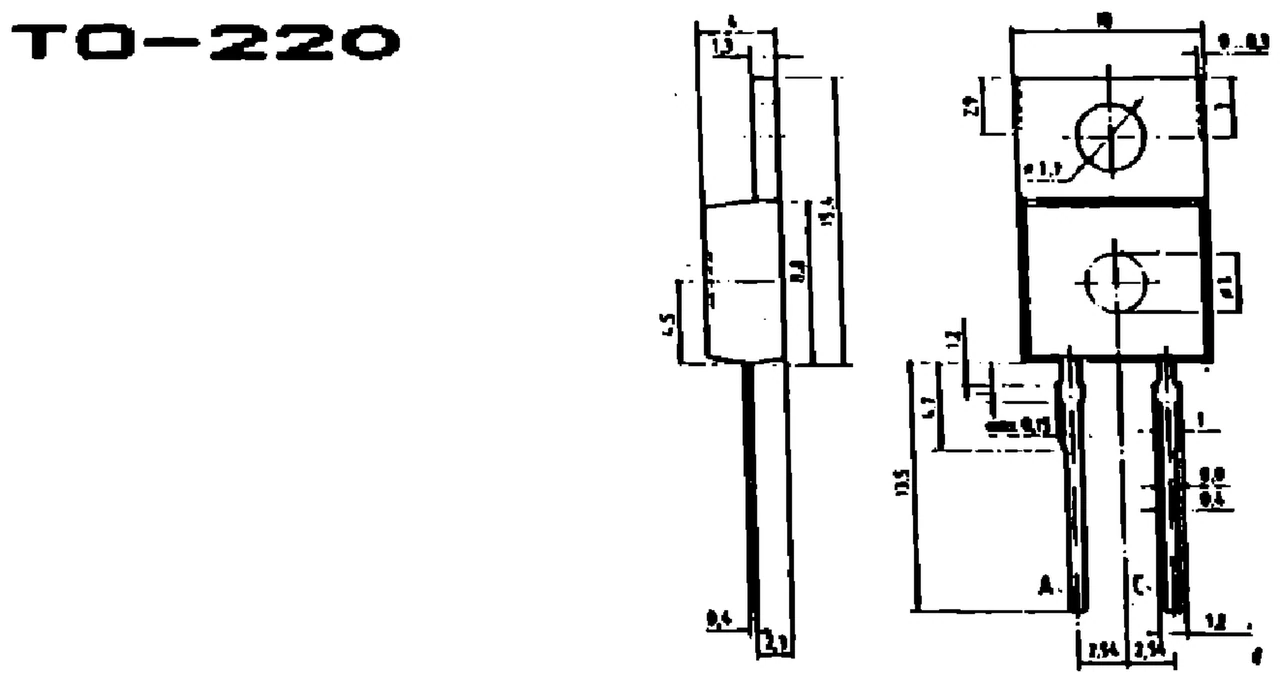 IPRS Băneasa 10DZ6V8…10DZ180: TO-220 case outline, silicon diodes (dimensions in mm)
