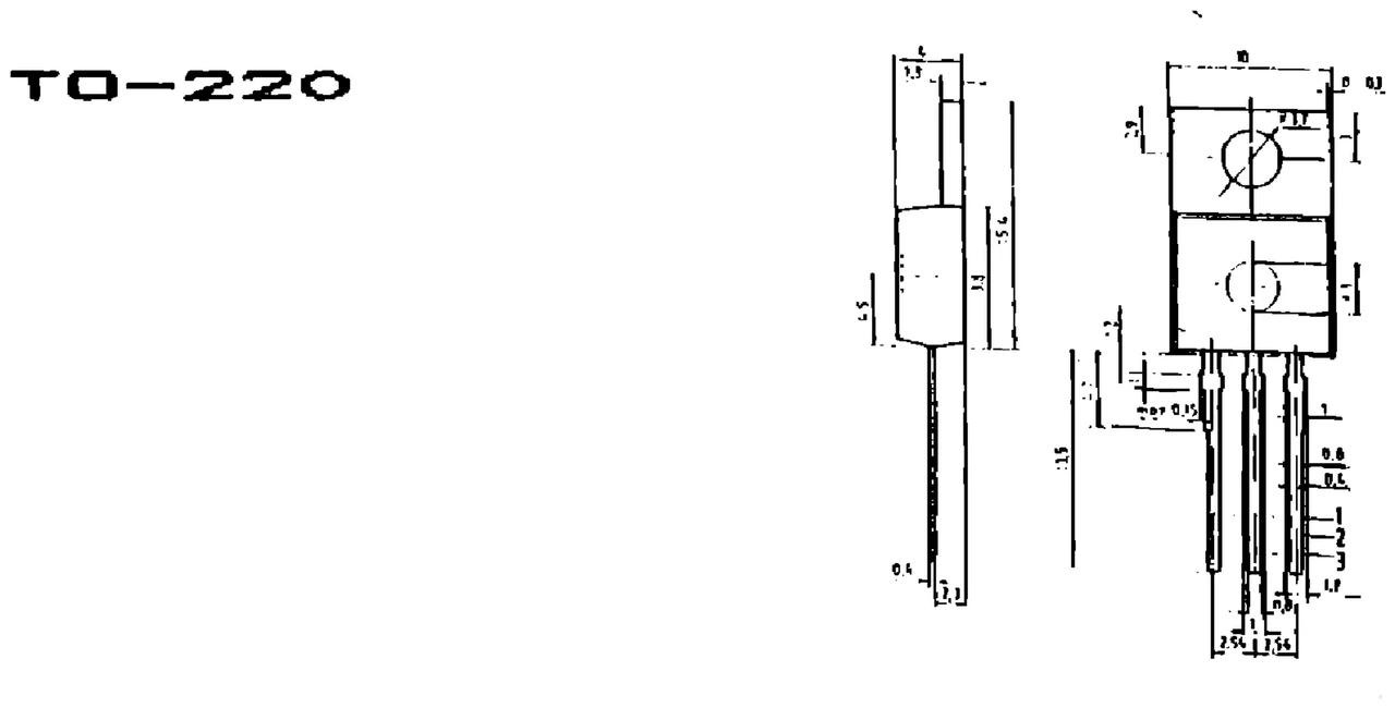 IPRS Băneasa βA7800: TO-220 case outline (dimensions in mm)