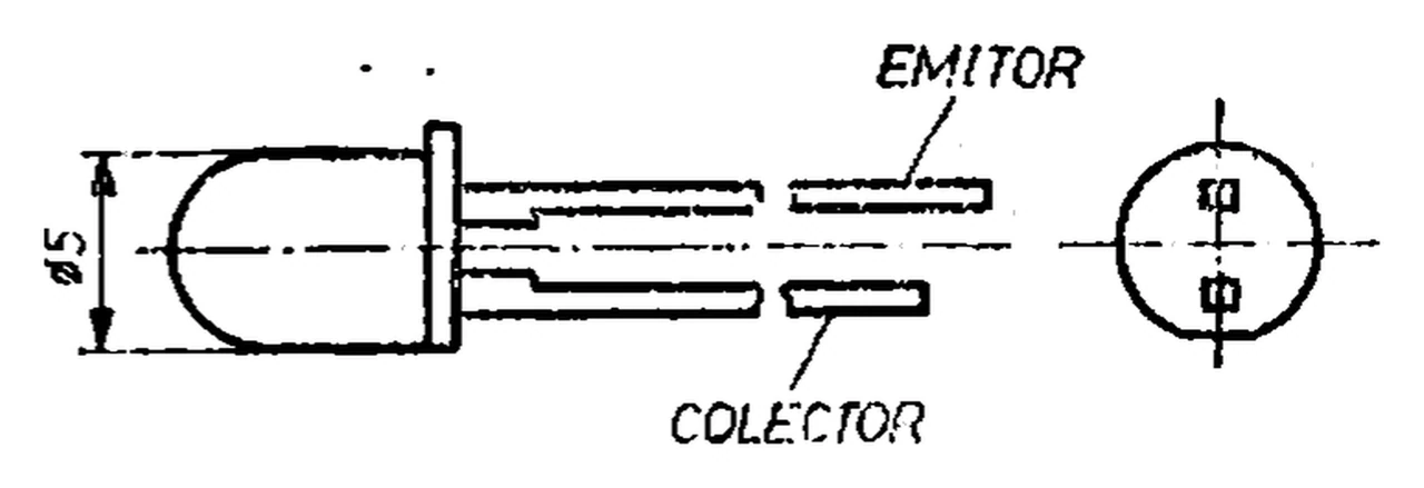 Microelectronica MDR4213-11: Phototransistor, Ø 5 mm (emitter, collector)
